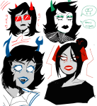  2019 aranea_serket art_dump damara_megido dancestors dream_ghost fullres headshot jaggy_lines latula_pyrope porrim_maryam request text word_balloon yawnglow 