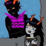  2025 age_discrepancy ancestors arms_crossed blush book eridan's_hot_dad fullres iwihobid mindfang's_journal no_glasses orphaner_dualscar redrom scars shipping silhouette starter_outfit text thought_balloon underwater vriska_serket 