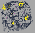  2025 blush fullres grayscale highlight_color k0lee knitting_needles multiple_personas rose_lalonde starter_outfit text 