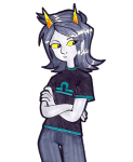  arms_crossed broblerones no_glasses seeing_terezi solo terezi_pyrope transparent 