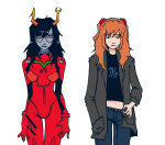  2022 clothingswap crossover fullres jaggy_lines neon_genesis_evangelion superhater vriska_serket 