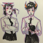 2016 arms_crossed blush fullres kanaya_maryam no_glasses ny-sirenita school_uniform terezi_pyrope 