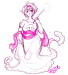  black_squiddle_dress limited_palette lineart rose_lalonde sketch solo thewindything thorns_of_oglogoth 