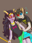  arm_in_arm feferi_peixes psidon&#039;s_trident queen_bee redrom screamingfish shipping sollux_captor underwater 