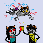 2014 casual cronus_ampora crying dancestors fullres high_five jaggy_lines latula_pyrope mituna_captor no_hat psionics sailorbeefcake scars scribble_mode starter_outfit undergarments