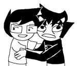 2021 annieisapeaperson fullres grayscale hug jaggy_lines john_egbert karkat_vantas monochrome profile starter_outfit