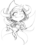  chibi godtier grayscale kiwibutt lineart page pencil solo tavros_nitram 