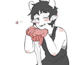  2018 blush fozzer_velyes fullres grayscale heart highlight_color hiveswap hninke monochrome sketch soil_perturber solo wonk 