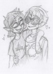  4ppl3b3rry arm_around_shoulder coolkids dave_strider godtier grayscale heart knight redrom shipping sketch terezi_pyrope 