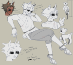  2025 art_dump freckles fullres headshot homestuck:_beyond_canon horses humanized monochrome my_little_pony pumpkin-mines satyrs solo starter_outfit swiss_elysi text 