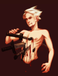  blood dirk_strider impalement no_glasses nuclearcarrots solo unbreakable_katana 