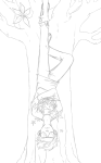  asherdashery dave_strider flowers grayscale lineart red_baseball_tee solo trees upside_down wip 