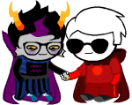  blush dave_strider eridan_ampora godtier holding_hands image_manipulation knight mimiampel redrom shipping smiling_eridan sprite_mode time_aspect wavemakers 