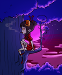  2014 alternia clouds damara_megido dancestors drug_use fullres night pink_moon profile sitting smoking solo stars starter_outfit trees valerei 