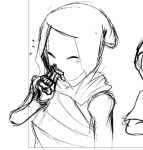  2025 asmaclone blush fullres grayscale lineart monochrome sketch solo windswept_questant wq 