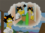  animated blackrom crossover homerstuck image_manipulation karkat_vantas multiple_personas self_loathing selfcest shipping the_simpsons thought_balloon 