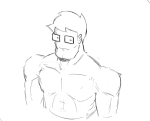  2026 artyjohnny deleted_source fullres grayscale john_egbert lineart monochrome musclestuck no_shirt sketch solo 