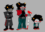  2025 adorabloodthirsty alternate_hair arms_crossed au candy_timeline dragon_cane fanoffspring fantroll fashion fullres homestuck:_beyond_canon jaggy_lines karkat_vantas legislacerator_casual meat_timeline punished_outfit sprite_mode terezi_pyrope zeriousbiznasty zodiac_symbol 