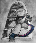 2026 alcohol beverage cocktail_glass fullres grayscale highlight_color lightning mom monochrome night profile rose's_pink_scarf solo spectrege1st starter_outfit trees 