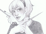  black_squiddle_dress grayscale headshot huge rose_lalonde sketch solo susan-kim thorns_of_oglogoth 