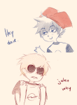  2013 animated comic dave_strider freckles fullres ikimaru john_egbert sketch starter_outfit suggestive_eyebrows text undergarments 