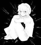 2019 fullres furmao grayscale lineart monochrome rose_lalonde sitting sketch solo