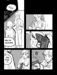  comic crossover crying dave_strider grayscale monster no_glasses ohgodwhat rose_lalonde siblings:daverose theyoungdoyley weapon word_balloon 