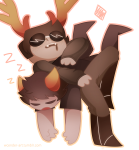 2017 dammek deer-x diamond freckles fullres hiveswap lying on_stomach palerom shipping sleeping starter_outfit wcender xefros_tritoh