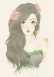  3_in_the_morning_dress alternate_hair flowers headshot hetagagastuck jade_harley solo watercolor 
