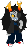  2026 artificial_limb eyepatch fullres hivesprite jaggy_lines lizardcakezzz solo starter_outfit transparent vriska_serket 