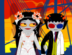  2spooky aradia_megido arm_in_arm blush double_eyepatch image_manipulation light-brights redrom shipping sollux_captor suit 