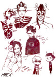 art_dump broken_source damara_megido dancestors dave_strider godtier heart horuss_zahhak kanaya_maryam karkat_vantas knight meexart monochrome rufioh_nitram starter_outfit text time_aspect