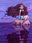  ancestors clouds cosmickidder feferi_peixes her_imperious_condescension ocean peixeses reflection sitting solo 