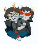  2025 2dd2d2d2 blush diamond fullres hug licking palerom scourge_sisters shipping sitting starter_outfit terezi_pyrope vriska_serket 