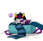  2013 biting eridan_ampora fullres grubs music_note no_glasses q-dormir smiling_eridan solo wonk word_balloon 