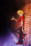  blood crossover dave_strider gorillaz no_glasses red_baseball_tee shandy smoking solo 