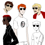   dave_strider four_aces_suited heart_shirt kathy pixel red_baseball_tee solo starter_outfit 