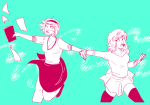  book holding_hands limited_palette miraliese rose_lalonde roxy_lalonde 
