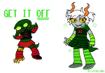  2025 artificial_limb caliborn callie_ohpeee calliope cherubim crossdressing daily dailycherubs fashion fullres jaggy_lines siblings:caliborncalliope sweat text 