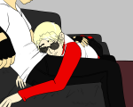  2012 age_discrepancy bro couch dave_strider first_stridercest fullres head_out_of_frame incest on_stomach red_baseball_tee redrom shipping sitting sleeping stridercest themockingcrows 