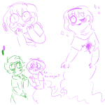 ! 2015 ? basofy blush crying fullres godtier highlight_color kanaya_maryam light_aspect lineart redrom rose_lalonde rosemary rosesprite seer shipping sketch sprite starter_outfit text wonk