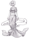  black_squiddle_dress grayscale pencil rose_lalonde scribbly-z solo thorns_of_oglogoth 