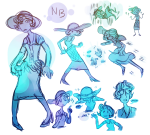  2014 ? animals art_dump aspect_corset chameleocoonj fullres knife midair monochrome nervous_broad no_hat problem_sleuth_(adventure) solo starter_outfit teddy_bear text word_balloon 