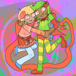  2025 alternate_hair arm_around_shoulder blush body_hair breath_aspect candy candy36 crossdressing eyestrain facial_hair fullres godtier heir hope_aspect incest jaggy_lines jake_english john_egbert page redrom shipping trickster_mode windicuffs 