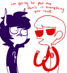  2011 bana blackrom dave_strider fullres gamzee_makara jaggy_lines red_baseball_tee shipping starter_outfit strawberry_jam text theme_coloring 