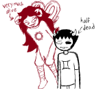  2022 aradia_megido charliesinfern0 fullres godtier half_ghost maid midair monochrome no_glasses sketch sollux_captor starter_outfit text time_aspect 