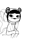  2017 aradia_megido blush godtier grayscale jaggy_lines maid sitting solo steelcorridor time_aspect 