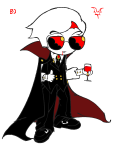  2023 beverage blood dave_strider fullres halloweenstuck jaggy_lines littlestpetgoth solo thumbs_up 