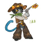 2025 au cowboy_hat emoticon fashion fullres gun hat nepeta_leijon sanestartistt weapon western