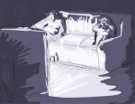  2024 alcohol beverage bro couch dave_strider fullres grayscale indigocaste monochrome sitting sketch sleeping 